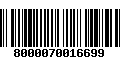 Código de Barras 8000070016699