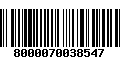 Código de Barras 8000070038547