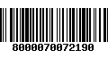 Código de Barras 8000070072190