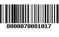 Código de Barras 8000070081017