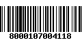 Código de Barras 8000107004118