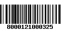 Código de Barras 8000121000325