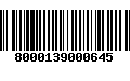 Código de Barras 8000139000645