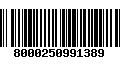 Código de Barras 8000250991389