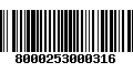 Código de Barras 8000253000316