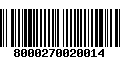 Código de Barras 8000270020014