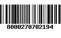 Código de Barras 8000270702194