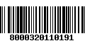 Código de Barras 8000320110191