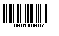 Código de Barras 800100087