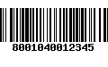 Código de Barras 8001040012345