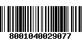 Código de Barras 8001040029077