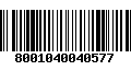 Código de Barras 8001040040577