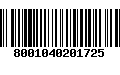 Código de Barras 8001040201725