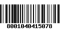 Código de Barras 8001040415078