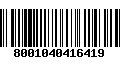 Código de Barras 8001040416419