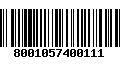 Código de Barras 8001057400111