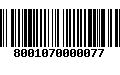 Código de Barras 8001070000077