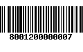 Código de Barras 8001200000007