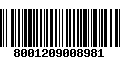 Código de Barras 8001209008981