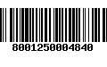 Código de Barras 8001250004840