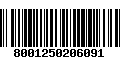 Código de Barras 8001250206091