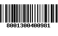 Código de Barras 8001300400981