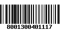 Código de Barras 8001300401117