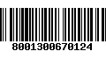 Código de Barras 8001300670124