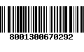 Código de Barras 8001300670292