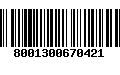 Código de Barras 8001300670421