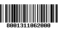 Código de Barras 8001311062000