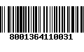 Código de Barras 8001364110031