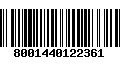 Código de Barras 8001440122361