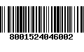 Código de Barras 8001524046002