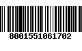 Código de Barras 8001551061702