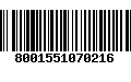 Código de Barras 8001551070216