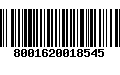 Código de Barras 8001620018545