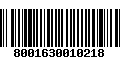 Código de Barras 8001630010218