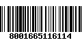 Código de Barras 8001665116114