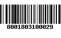 Código de Barras 8001803100029