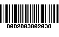 Código de Barras 8002003002038