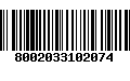 Código de Barras 8002033102074