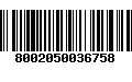 Código de Barras 8002050036758