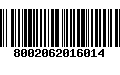 Código de Barras 8002062016014