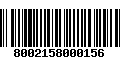 Código de Barras 8002158000156