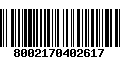 Código de Barras 8002170402617