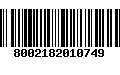 Código de Barras 8002182010749