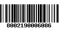 Código de Barras 8002190006086