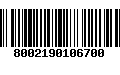 Código de Barras 8002190106700