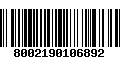 Código de Barras 8002190106892